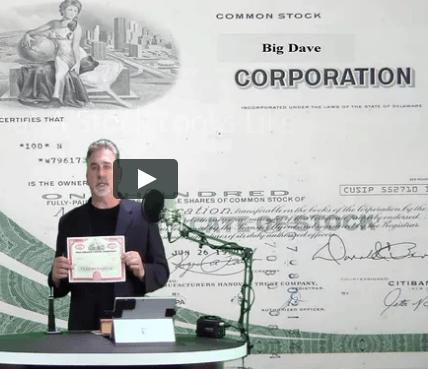 Dave Landry With Stock Certificate
