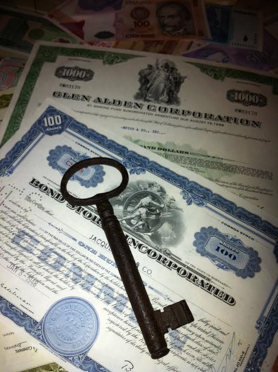 Old Key On Stock Certificates