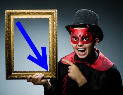 Devil Holding Framed Arrow