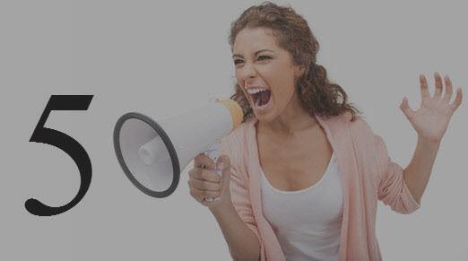 womanmegaphone5 Woman Yelling Into Megaphone