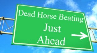 Street Sign With "Dead Horse Beating Just Ahead"