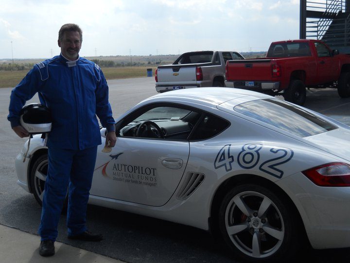 Big Dave In Front Of Race Car