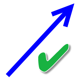 Big blue arrow with checkmark