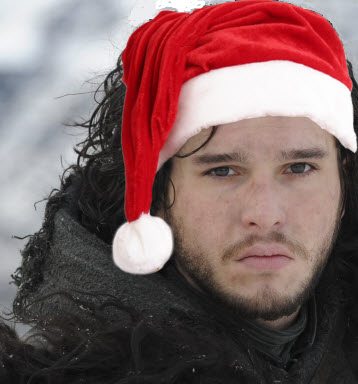 Jon Snow With A Santa Hat