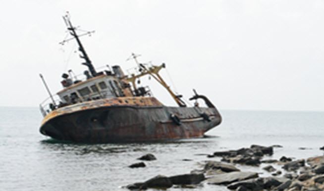 Old Ship At Low Tide
