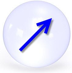 crystal ball with up arrow