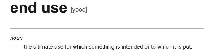 "end use" defined
