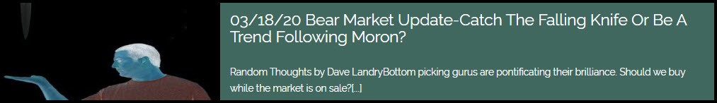 Dave Landry's 2020  Bear Market Update