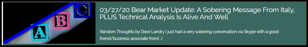 03/27/20 Bear Market Update
